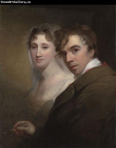 Thomas Sully Self-Portrait of the Artist Painting His Wife (Sarah Annis Sully)